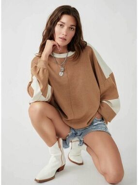 Free People Uptown Colorblock Pullover